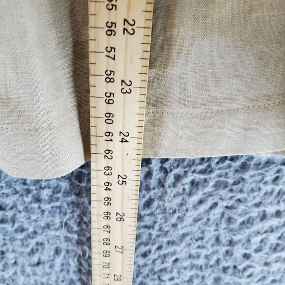 Cato Jacket Womens 18W/20W Tan 3/4 Sleeve Linen Blend Pleated Button Front - Picture 5 of 9